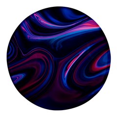 Purple Blue Swirl Abstract Round Glass Fridge Magnet (4 Pack)