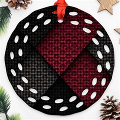 Red Black Abstract Pride Abstract Digital Art Ornament (round Filigree)