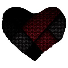 Red Black Abstract Pride Abstract Digital Art Large 19  Premium Heart Shape Cushions by uniart180623