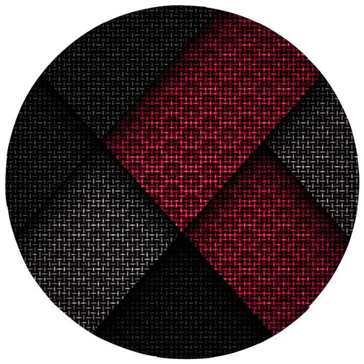 Red Black Abstract Pride Abstract Digital Art Wooden Puzzle Round