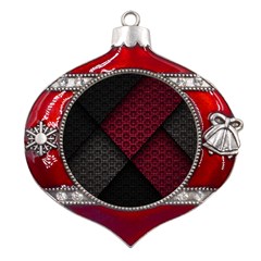 Red Black Abstract Pride Abstract Digital Art Metal Snowflake And Bell Red Ornament