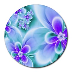 Abstract Flowers Flower Abstract Round Mousepad by uniart180623