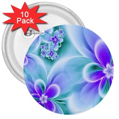 Abstract Flowers Flower Abstract 3  Buttons (10 Pack)  by uniart180623