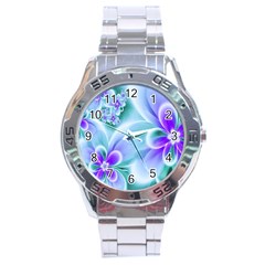 Abstract Flowers Flower Abstract Stainless Steel Analogue Watch by uniart180623