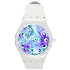 Abstract Flowers Flower Abstract Round Plastic Sport Watch (m) by uniart180623