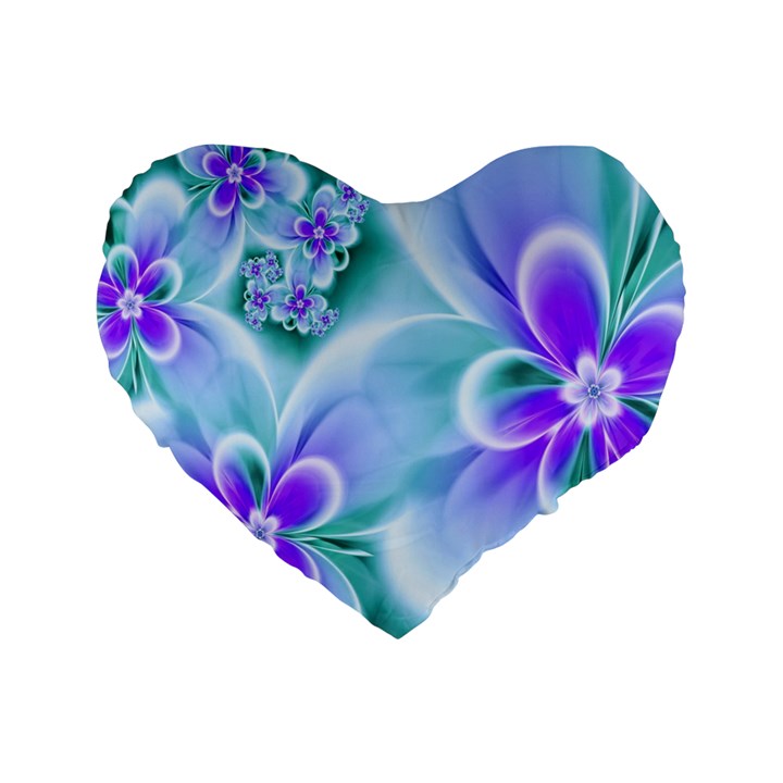 Abstract Flowers Flower Abstract Standard 16  Premium Heart Shape Cushions