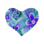 Abstract Flowers Flower Abstract Standard 16  Premium Heart Shape Cushions Back