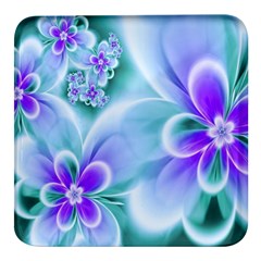 Abstract Flowers Flower Abstract Square Glass Fridge Magnet (4 Pack)