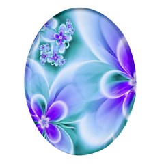 Abstract Flowers Flower Abstract Oval Glass Fridge Magnet (4 Pack)