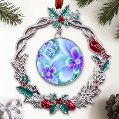 Abstract Flowers Flower Abstract Metal X mas Wreath Holly Leaf Ornament