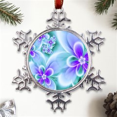 Abstract Flowers Flower Abstract Metal Large Snowflake Ornament