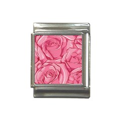 Pink Roses Pattern Floral Patterns Italian Charm (13mm) by uniart180623