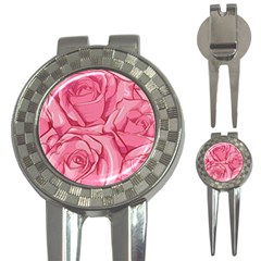 Pink Roses Pattern Floral Patterns 3-in-1 Golf Divots by uniart180623