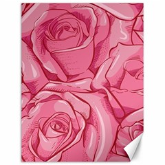 Pink Roses Pattern Floral Patterns Canvas 12  X 16  by uniart180623