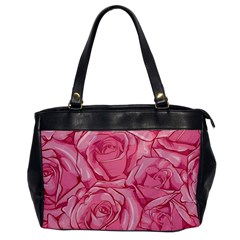 Pink Roses Pattern Floral Patterns Oversize Office Handbag by uniart180623