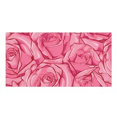 Pink Roses Pattern Floral Patterns Satin Shawl 45  X 80  by uniart180623