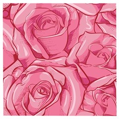 Pink Roses Pattern Floral Patterns Wooden Puzzle Square by uniart180623