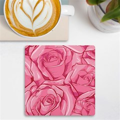 Pink Roses Pattern Floral Patterns Uv Print Square Tile Coaster  by uniart180623