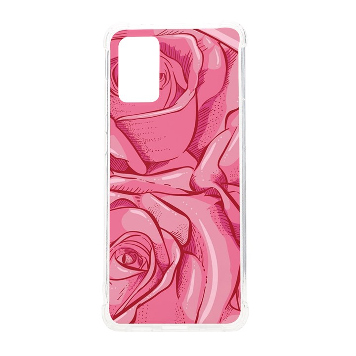 Pink Roses Pattern Floral Patterns Samsung Galaxy S20Plus 6.7 Inch TPU UV Case