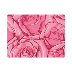 Pink Roses Pattern Floral Patterns Premium Plush Fleece Blanket (mini) by uniart180623