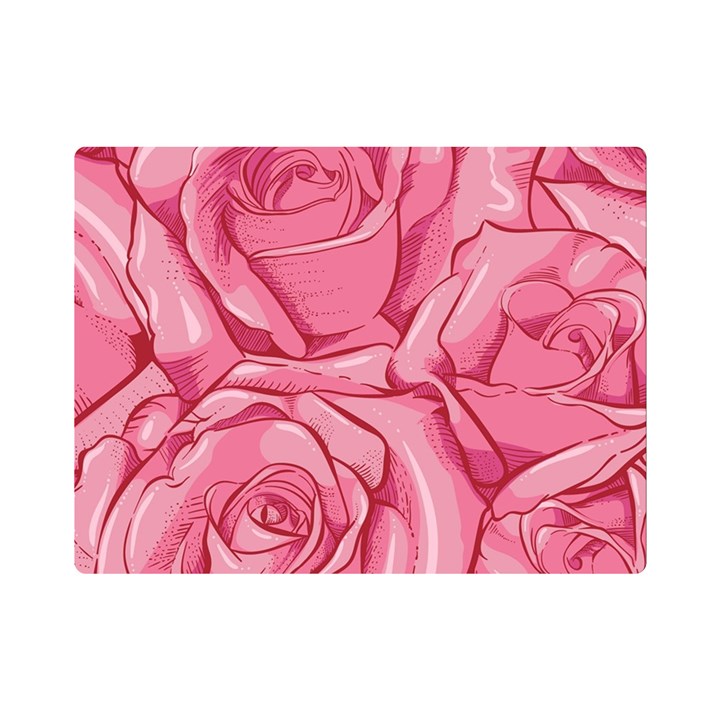 Pink Roses Pattern Floral Patterns Premium Plush Fleece Blanket (Mini)