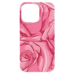 Pink Roses Pattern Floral Patterns Iphone 14 Pro Max Black Uv Print Case