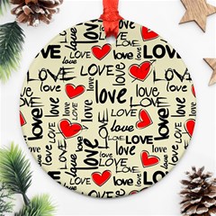 Love Abstract Background Textures Creative Grunge Ornament (round) by uniart180623