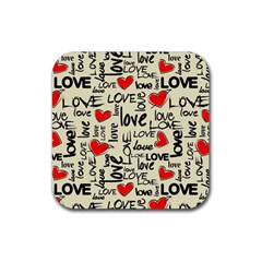 Love Abstract Background Textures Creative Grunge Rubber Coaster (square) by uniart180623