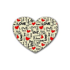 Love Abstract Background Textures Creative Grunge Rubber Coaster (heart) by uniart180623