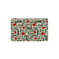 Love Abstract Background Textures Creative Grunge Cosmetic Bag (small) by uniart180623