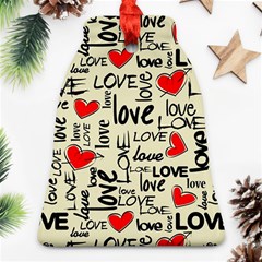 Love Abstract Background Textures Creative Grunge Bell Ornament (two Sides) by uniart180623