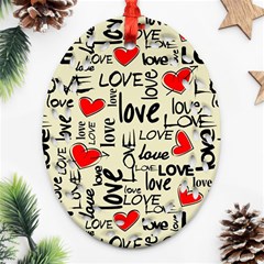 Love Abstract Background Textures Creative Grunge Oval Filigree Ornament (two Sides) by uniart180623