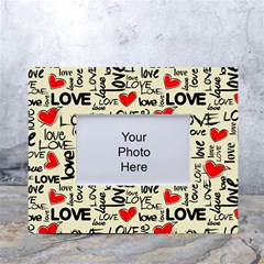 Love Abstract Background Textures Creative Grunge White Tabletop Photo Frame 4 x6  by uniart180623