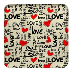 Love Abstract Background Textures Creative Grunge Square Glass Fridge Magnet (4 Pack)