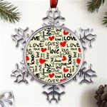 Love Abstract Background Textures Creative Grunge Metal Large Snowflake Ornament Front