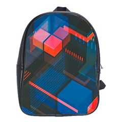 Minimalist Abstract Shaping Abstract Digital Art School Bag (large) by uniart180623