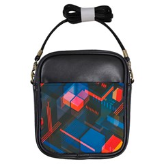 Minimalist Abstract Shaping Abstract Digital Art Girls Sling Bag by uniart180623