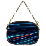 Orange Blue Dot Dots Lines Abstract Digital Art Chain Purse (One Side) Front