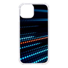 Orange Blue Dot Dots Lines Abstract Digital Art Iphone 14 Tpu Uv Print Case by uniart180623