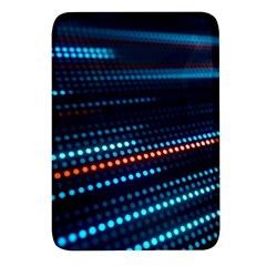 Orange Blue Dot Dots Lines Abstract Digital Art Rectangular Glass Fridge Magnet (4 Pack) by uniart180623