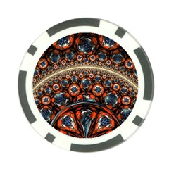 Fractal Floral Ornaments Rings 3d Sphere Floral Pattern Neon Art Poker Chip Card Guard