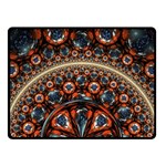 Fractal Floral Ornaments Rings 3d Sphere Floral Pattern Neon Art Two Sides Fleece Blanket (Small) 45 x34  Blanket Back