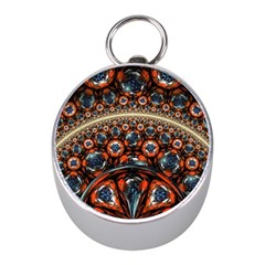 Fractal Floral Ornaments Rings 3d Sphere Floral Pattern Neon Art Mini Silver Compasses by uniart180623