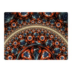 Fractal Floral Ornaments Rings 3d Sphere Floral Pattern Neon Art Two Sides Premium Plush Fleece Blanket (mini) by uniart180623