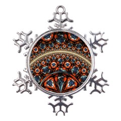 Fractal Floral Ornaments Rings 3d Sphere Floral Pattern Neon Art Metal Large Snowflake Ornament by uniart180623