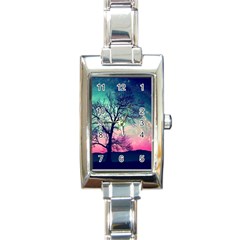 Tree Abstract Field Galaxy Night Nature Rectangle Italian Charm Watch by uniart180623