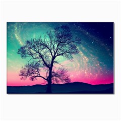 Tree Abstract Field Galaxy Night Nature Postcards 5  X 7  (pkg Of 10) by uniart180623