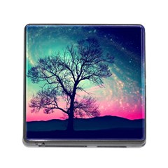 Tree Abstract Field Galaxy Night Nature Memory Card Reader (square 5 Slot)