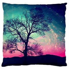 Tree Abstract Field Galaxy Night Nature Large Cushion Case (two Sides)