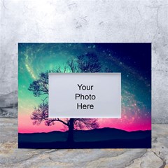 Tree Abstract Field Galaxy Night Nature White Tabletop Photo Frame 4 x6  by uniart180623